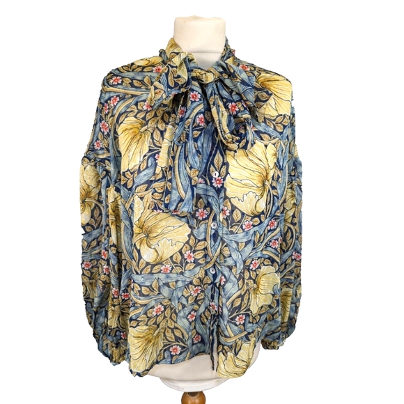 Morris & Co x H&M Floral Blouse Size 6 - Picture 2 of 5